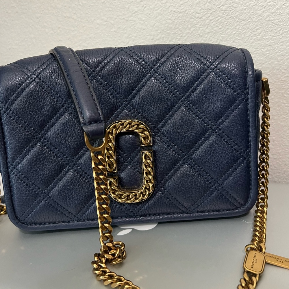 Marc Jacobs Navy Quilted Leather Crossbody Bag
